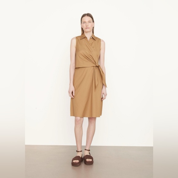 NWT Vince Sleeveless Wrap Shirt Dress Size 14